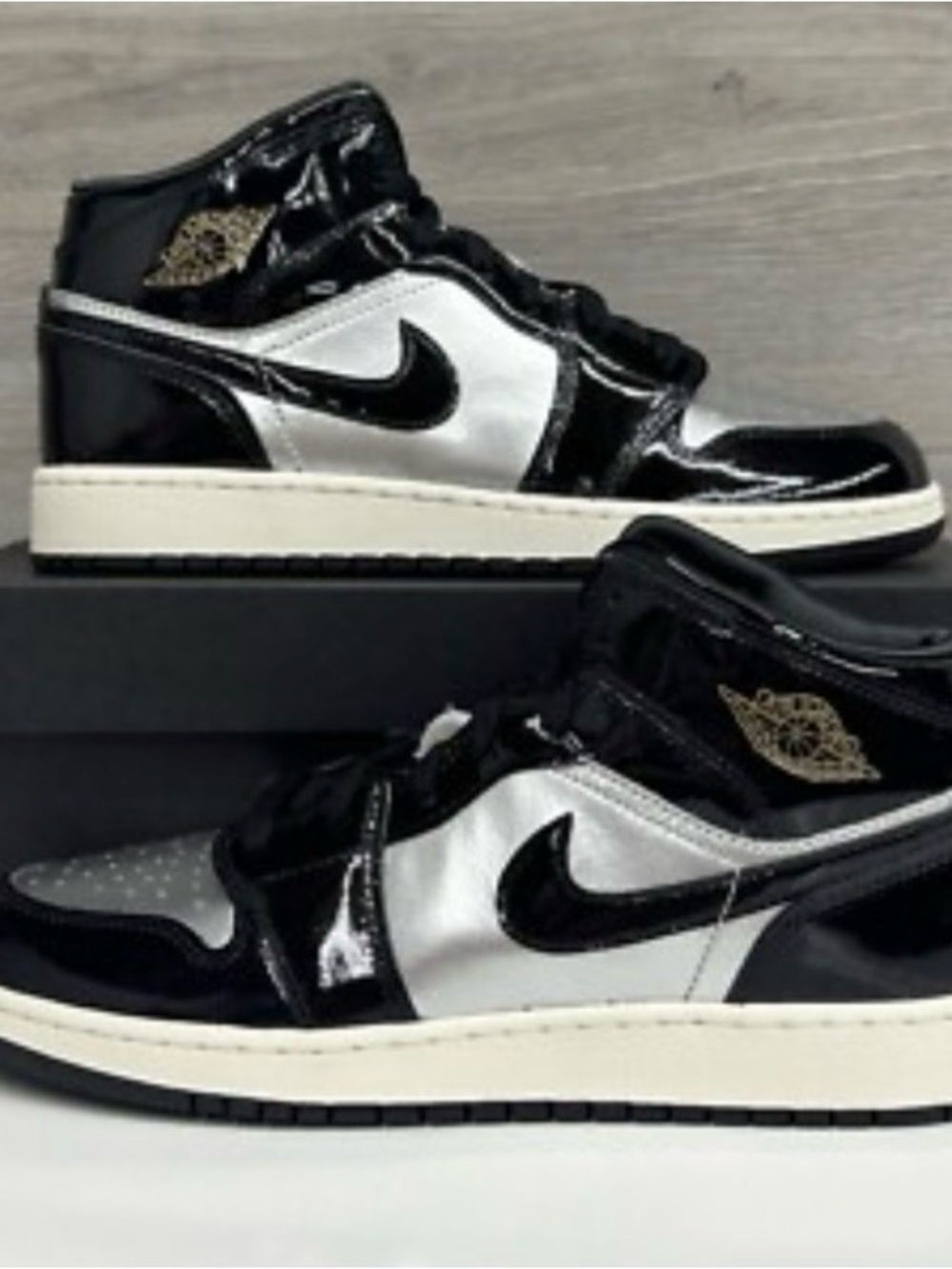 Nike Air Jordan 1 Mid SE Sneakers - Black & Silver
